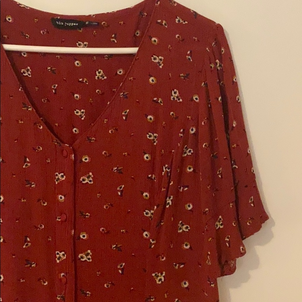Blu Pepper Red Floral Dress